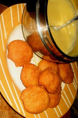akara balls served with corn pap